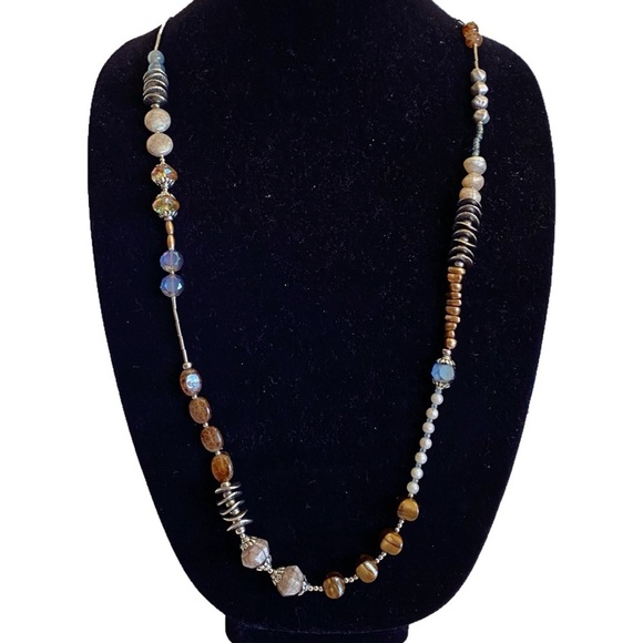 Chico's Jewelry - Signed Chico's Multi Color beaded necklace in silver tone 41"